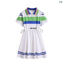 ゴルフウェア キッズ ワンピース 子供用 夏 薄手 半袖 スカート 女の子 ドレス ストレッチ 速乾 テニス 白 ピンク
