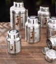 茶筒 おしゃれ 茶缶 キャニスター お茶入れ 紅茶 コーヒー豆 保存容器 ステンレス 密封 ポータブル 旅行 プーアール 家庭用 シルバー