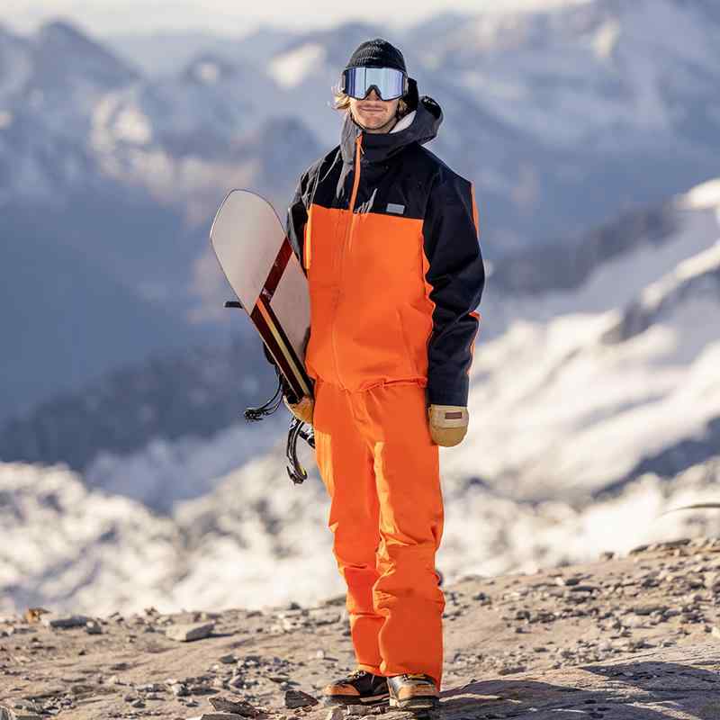 スノーボードウェア スキーウェア メンズ レディース おしゃれ スポーツ 防水 暖かい アウトドア オーバーオール ピンク オレンジ