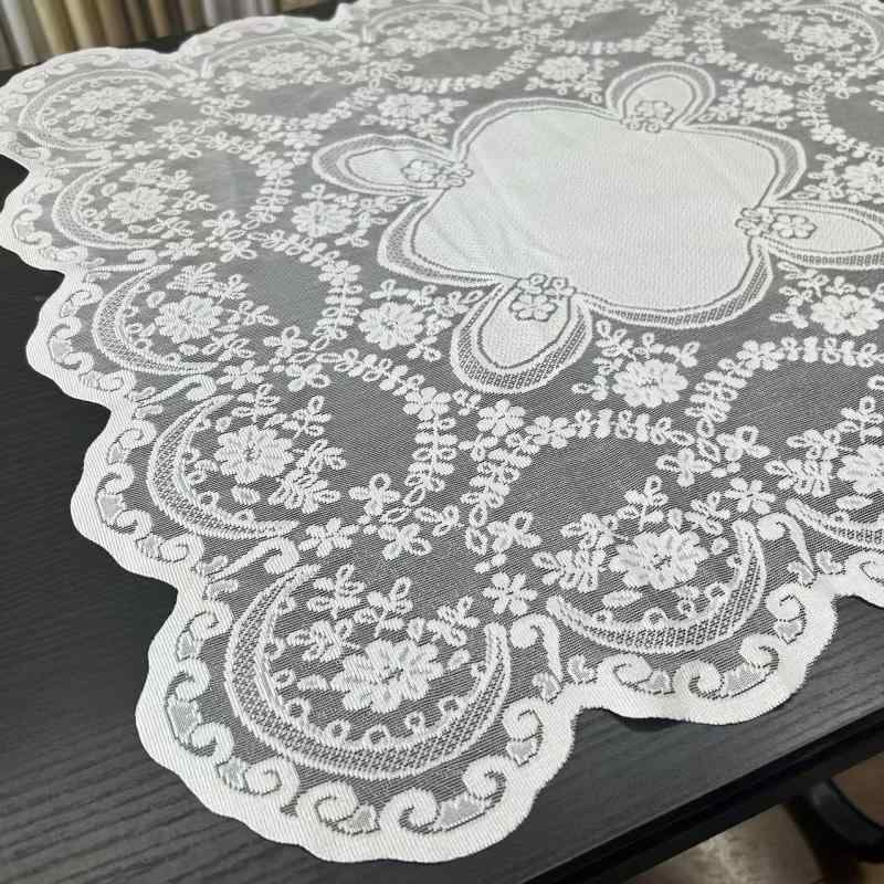 テーブルクロス 欧風 ベルベット レース 刺繍 マルチカバー ベッドサイド テレビ 冷蔵庫 コーヒーテー..