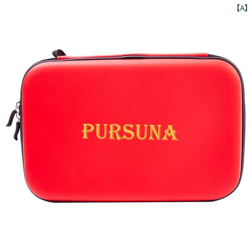 卓球 ラケットケース ハードシェル プロ バッグ スポーツ 正方形 大容量 多機能 レッド イエロー