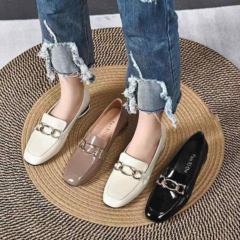 ローファー レディース パンプス シューズ 春秋 ローヒール 革 レザー ブラック ホワイト ブラウン