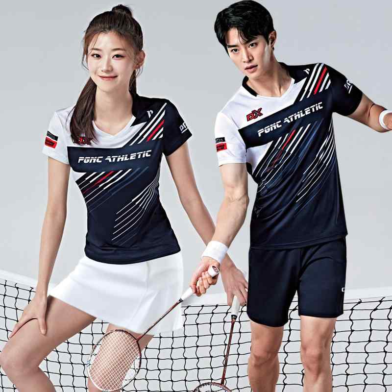 バドミントン ウェア メンズ レディース 大きいサイズ 春夏 ユニフォーム 半袖 ジャージ スポーツ 速乾 通気性 テニス