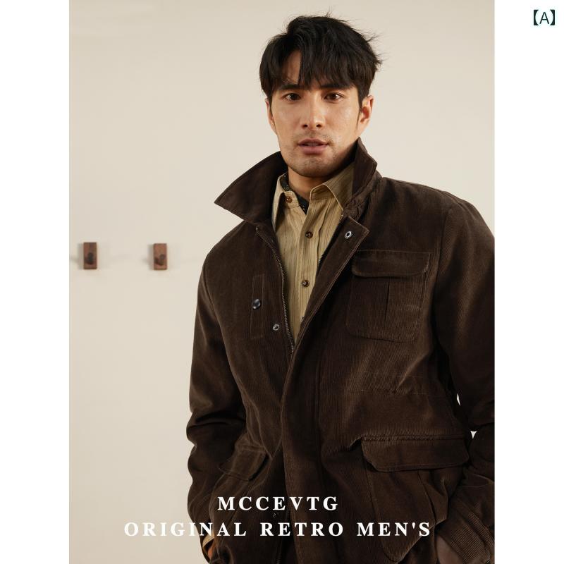 ハンティングジャケット メンズ アウター ミリタリー アメカジ レトロ アウトドア 春秋 大きいサイズ ブラウン