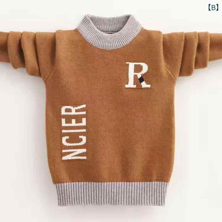 セーター ニット 子供服 キッズ 男の子 春秋冬 長袖 ラウンドネック プルオーバー ...