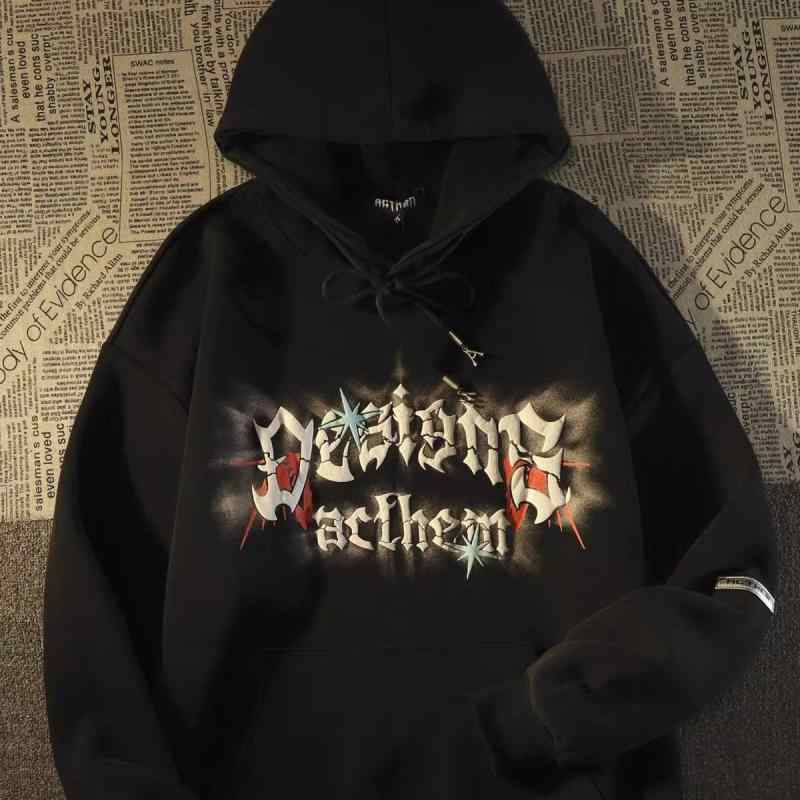 パーカー フーディー フード付き メンズ レディース プルオーバー 羽 翼 ロゴ アメリカン スウェット レトロ ファッション 厚手 大きいサイズ ホワイト ブラック