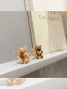 ヘアクリップ ヘアアクセサリー レディース ベア くま 小さめ ブラウン キャメル 韓国
