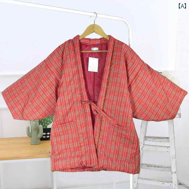 はんてん 半天 ちゃんちゃんこ 防寒 暖かい どてら 半纏 ルームウェア 部屋着 綿 コート 厚手 キルティング 冬 浴衣 ローブ オレンジ レッド