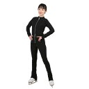 フィギュアスケート 衣装 アイススケート ドレス レッスン着 キッズ メンズ レディース トップス パンツ 高弾性 トレーニング ブラック