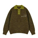 カーディガン メンズ レディース カップル ニット トップス ポロカラー セーター 秋冬 ジャケット グリーン グレー