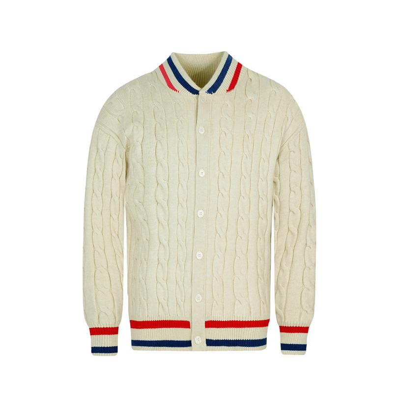 カーディガン メンズ ニット ブルゾン 英国 カレッジ セーター レトロ 厚手 防寒 ベースボール ジャケ..