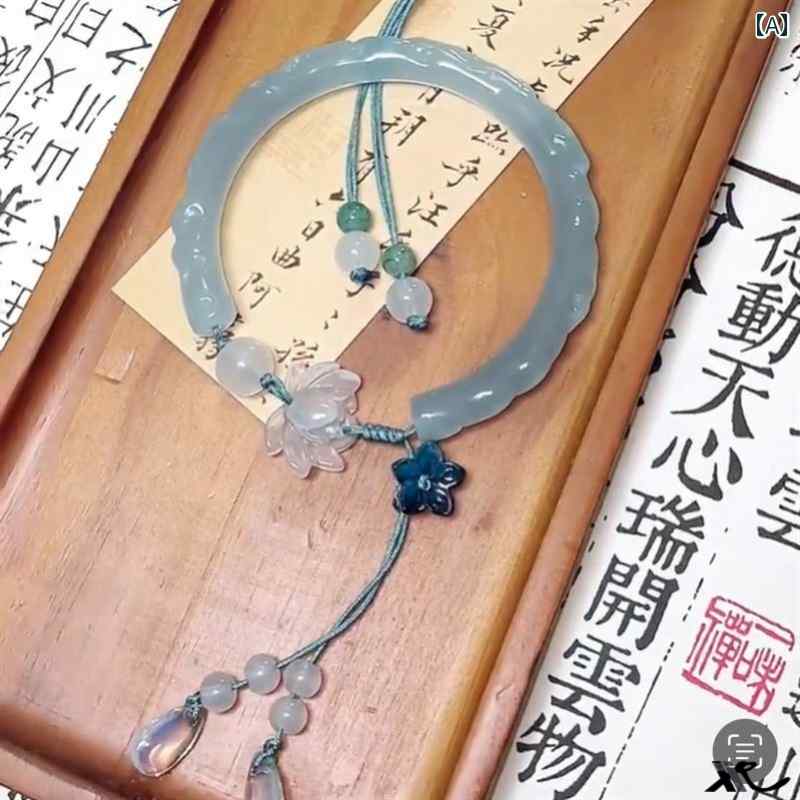 ブレスレット レディース バングル アクセサリー おしゃれ かわいい ジュエリー レトロ ジングル 古代 中国風 蓮 竹