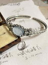 ブレスレット レディース バングル アクセサリー おしゃれ かわいい ジュエリー レトロ アクアマリン スター エスニック ギフト シルバー