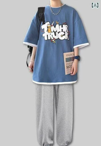 セットアップ メンズ 上下セット ファッション 春夏 韓国 カジュアル 半袖 Tシャツ スウェットパンツ ズボン ブルー グレー グリーン セットアップ メンズ 上下セット ファッション 春夏 韓国 カジュアル 半袖 Tシャツ スウェットパンツ ズボン ブルー グレー グリーン