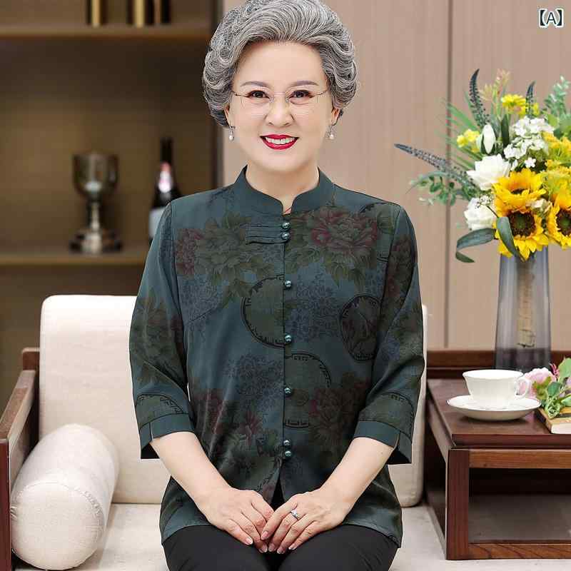 シニア おしゃれ 上品 高齢者 レディース 夏 シャツ ゆったり トップス パンツ セット 赤 緑 黒