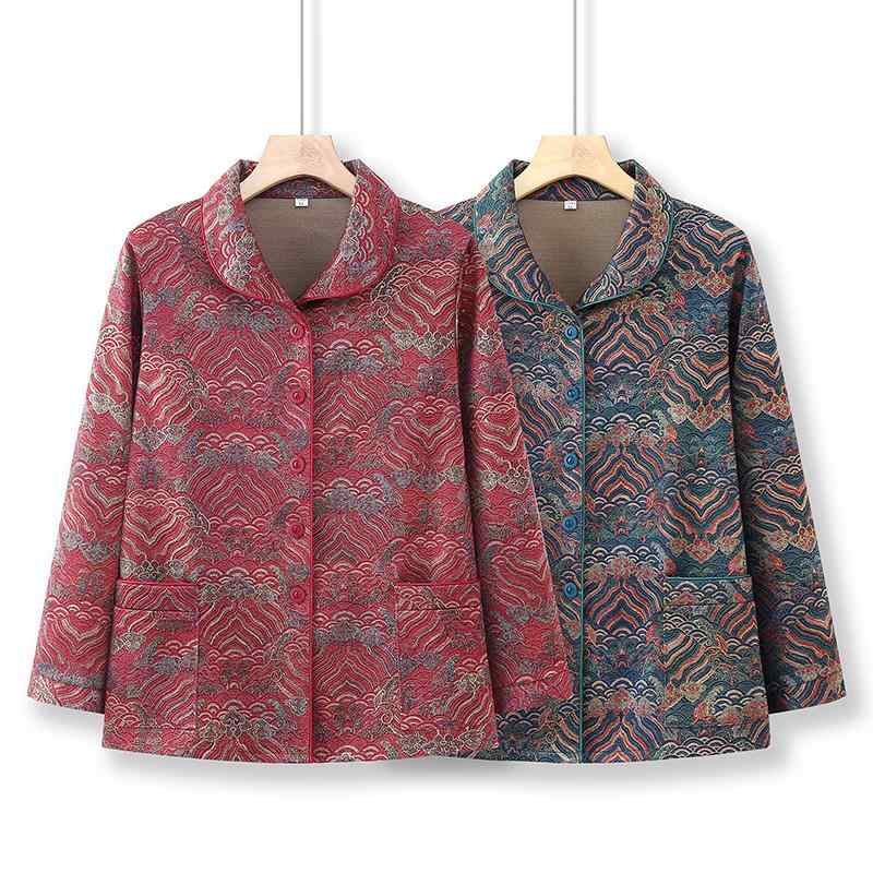 シニア おしゃれ 上品 高齢者 レディース 中高年 婦人服 秋 コート 長袖 シャツ パンツ 赤 緑 黒