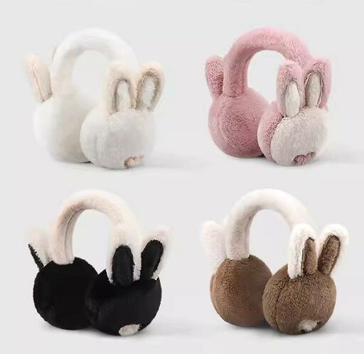 耳あて レディース イヤーマフ かわいい ウサギ 冬 防風 暖かい 折りたたみ ファー ホワイト ピンク ブラック 耳あて レディース イヤーマフ かわいい ウサギ 冬 防風 暖かい 折りたたみ ファー ホワイト ピンク ブラック