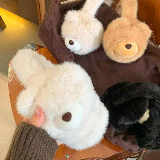 耳あて レディース イヤーマフ かわいい クマ ファー 冬 厚手 暖かい 防寒 ホワイト ブラック ピンク 耳あて レディース イヤーマフ かわいい クマ ファー 冬 厚手 暖かい 防寒 ホワイト ブラック ピンク