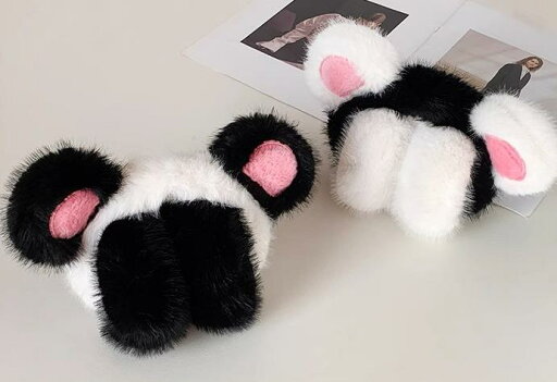 耳あて レディース イヤーマフ かわいい パンダ ファー 冬 防寒 暖かい 折りたたみ ホワイト ブラック 耳あて レディース イヤーマフ かわいい パンダ ファー 冬 防寒 暖かい 折りたたみ ホワイト ブラック