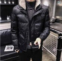 レザージャケット メンズ アウター 厚手 秋冬 暖かい 韓国 ファッション ファー 襟 革 カジュアル 大きいサイズ ブラック