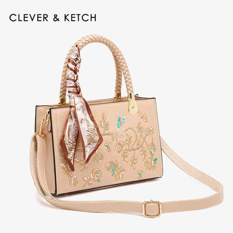 ハンドバッグ レディース 鞄 母の日 誕生日 プレゼント 中国風 刺繍 トート ショルダー 斜めがけ ベージュ