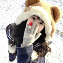 手袋 グローブ レディース ウール かわいい 雪だるま ニット スマホ対応 厚手 暖かい 防寒 冬 グレー