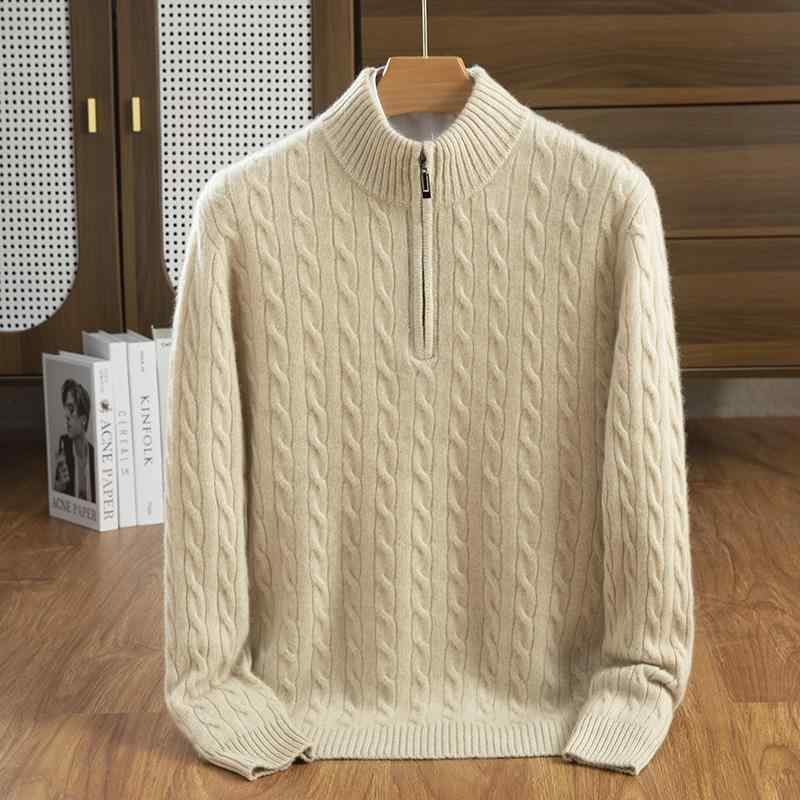 セーター メンズ ニット トップス ハーフジッパー 厚手 ゆったり 暖かい おしゃれ 秋冬 大きいサイズ ..