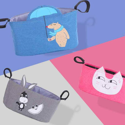 ベビーカーバッグ おしゃれ 小物入れ 収納 買い物 ハンギング 落下防止 大容量 ボトル 猫 サメ ウサギ ベビーカーバッグ おしゃれ 小物入れ 収納 買い物 ハンギング 落下防止 大容量 ボトル 猫 サメ ウサギ