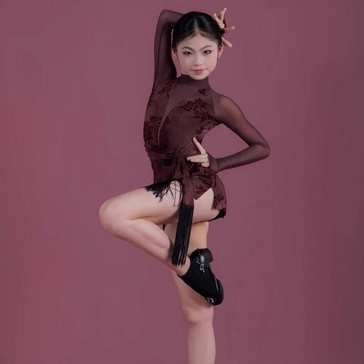 ダンス 衣装 キッズ 子供 女の子 社交ダンス ラテン 練習着 レッスンウェアトレーニング 長袖 ドレス スカート ショート丈 ワインレッド ダンス 衣装 キッズ 子供 女の子 社交ダンス ラテン 練習着 レッスンウェアトレーニング 長袖 ドレス スカート ショート丈 ワインレッド