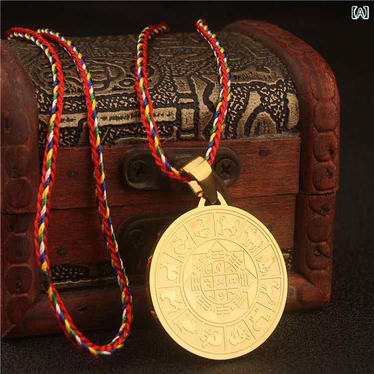 ネックレス メンズ レディース アクセサリー マントラ ペンダント ジュエリー ロープ ゴールド シルバー