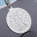 ネックレス メンズ レディース カップル アクセサリー 菩薩 マントラ スターリング ジュエリー ペンダント メダル シルバー ブラック レッド