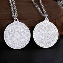 ネックレス メンズ レディース カップル アクセサリー 菩薩 マントラ ペンダント スターリング シルバー レッド ブラック