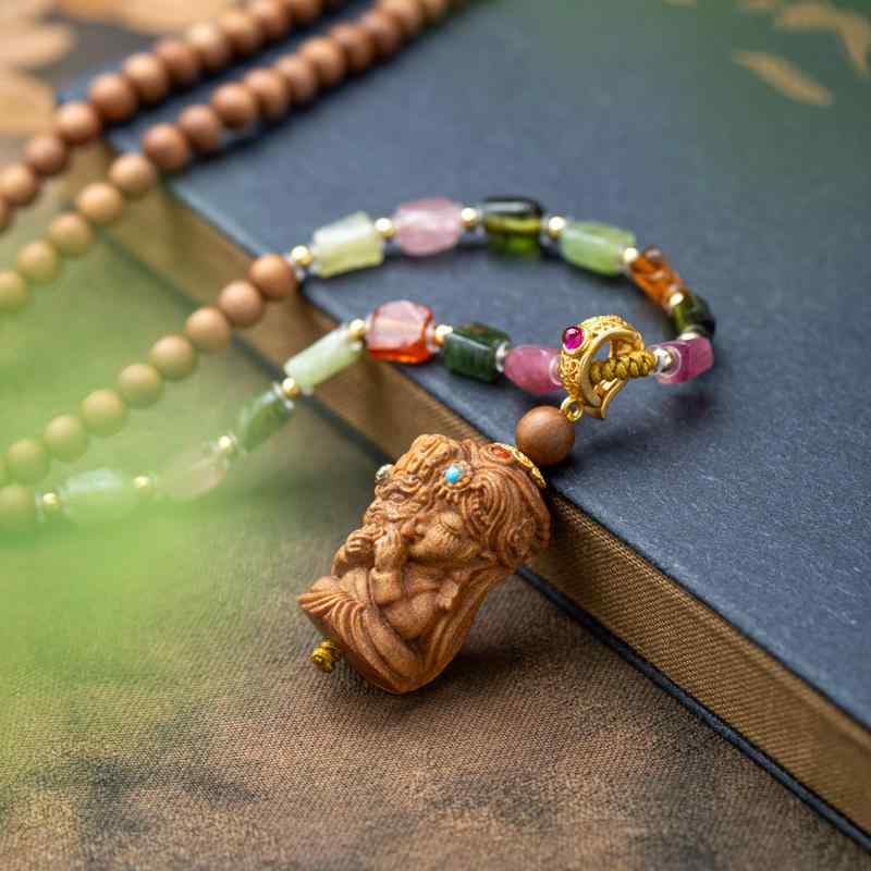 ネックレス メンズ アクセサリー ボールチェーン インド レトロ ファッション マイソール ブラウン