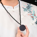 ネックレス メンズ レディース アクセサリー ナチュラル クリスタル 文殊 菩薩 マントラ ペンダント 彫刻 ホワイト ブラック レッド