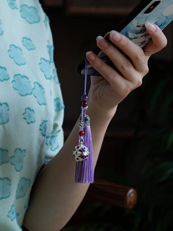 タッセル フリンジ キーホルダー アクセサリー ストラップ 中国風 ペンダント アンティーク レトロ キ..