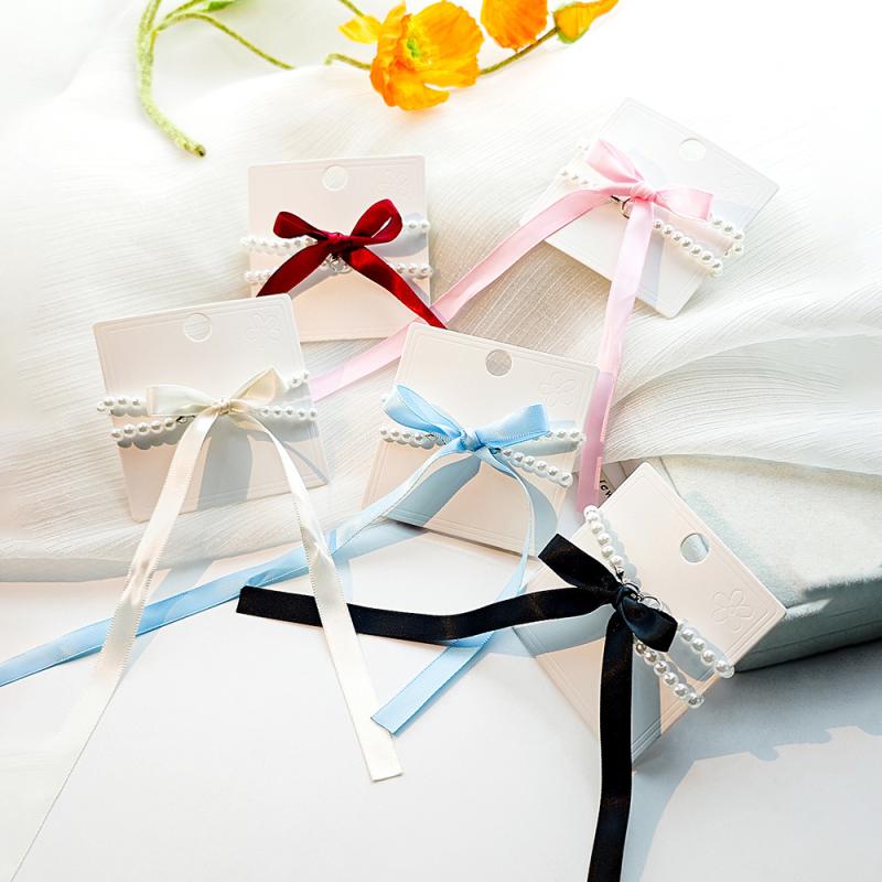 アンクレット レディース アクセサリー ジュエリー ガーリー シンプル リボン パール ワインレッド ピンク ブルー