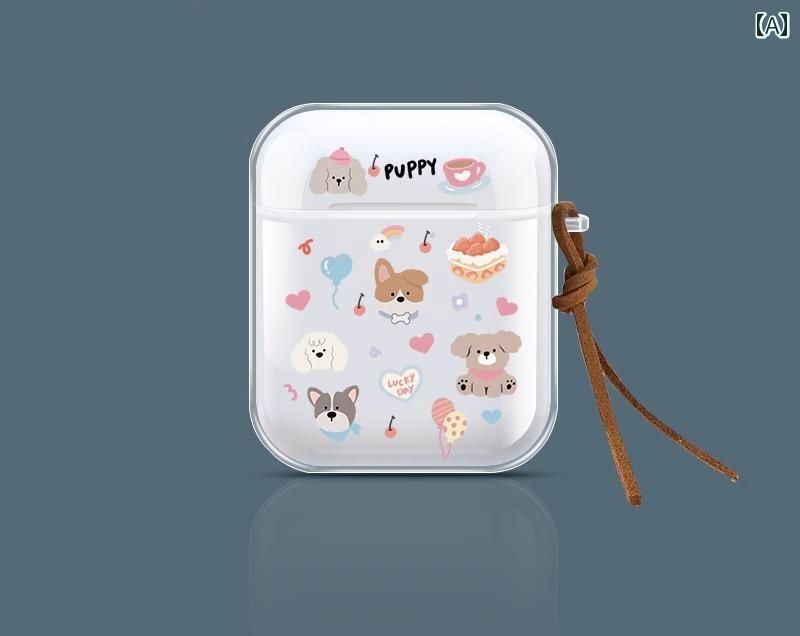 イヤホンケース 透明 クリア 保護 ソフト かわいい ボックス 白 黒 シルバー