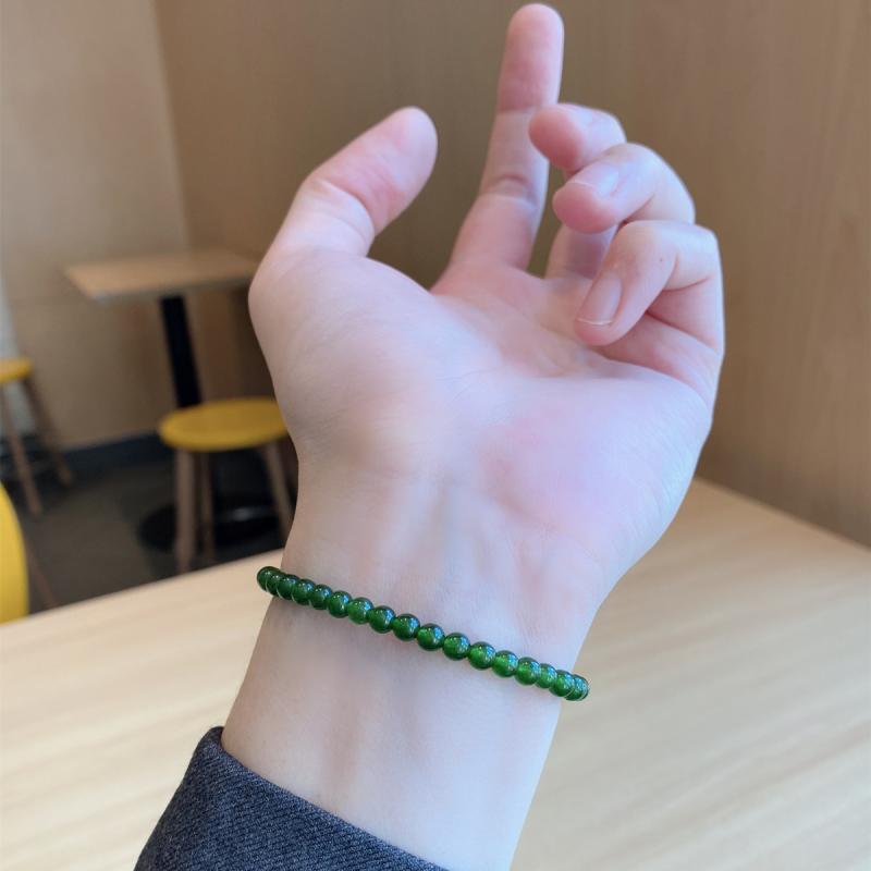 ブレスレット アンクレット レディース アクセサリー ジュエリー ナチュラル 中国風 キャットアイ タイガー ビーズ グリーン