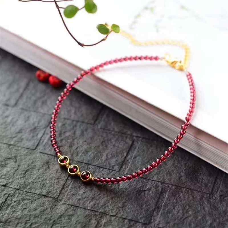 アンクレット レディース アクセサリー ジュエリー エスニック ガーネット おしゃれ レッド ゴールド