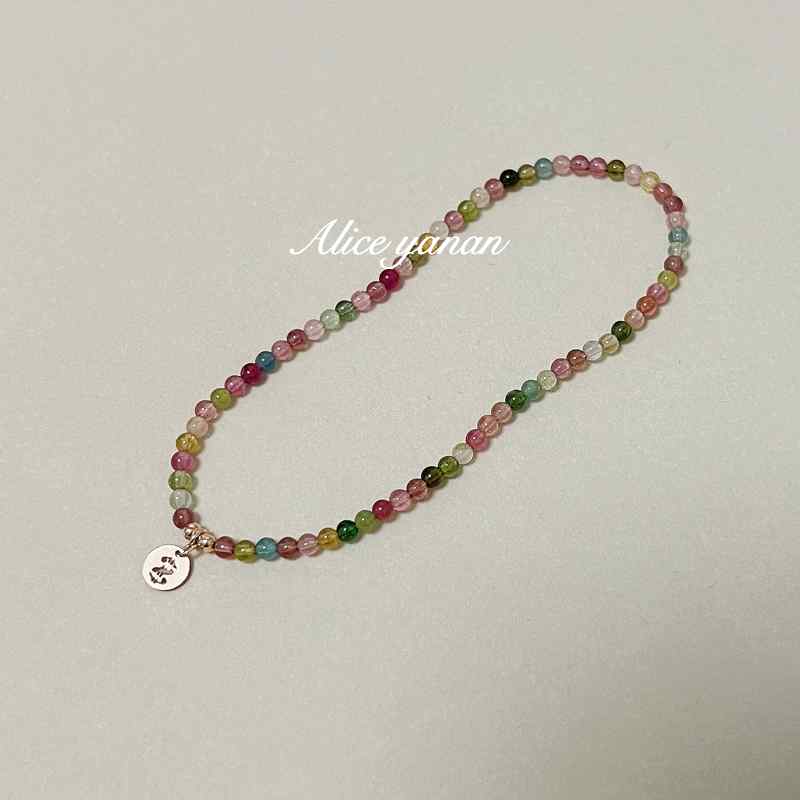 アンクレット レディース アクセサリー ジュエリー 14K クリスタル おしゃれ カラフル イエロー