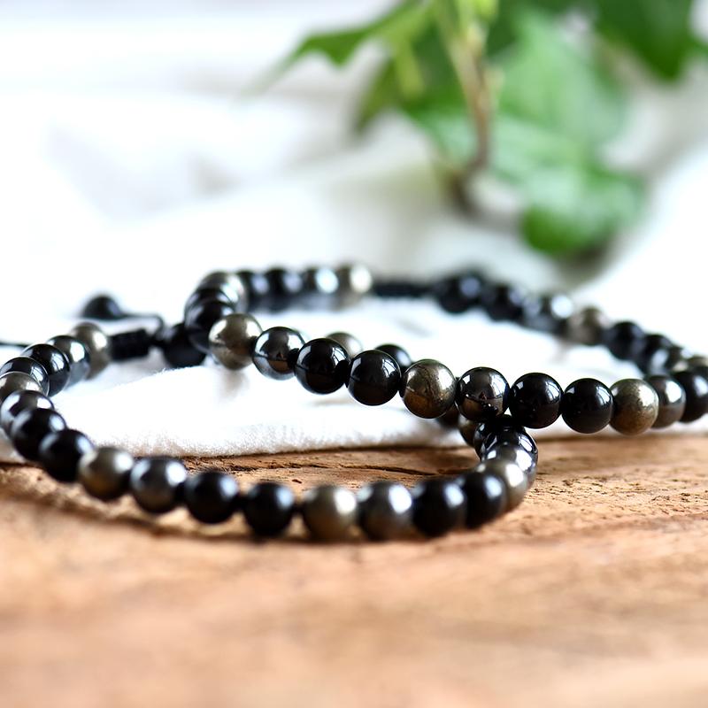 アンクレット メンズ レディース アクセサリー ジュエリー 水晶 ブラック スターリングシルバー シンプル カップル ブラック