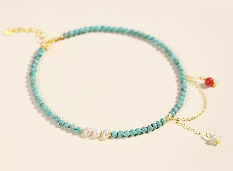 アンクレット レディース アクセサリー ジュエリー スターリングシルバー ガーネット クリスタル セクシー ターコイズ パープル