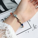 アンクレット レディース アクセサリー ジュエリー ナチュラル クリスタル ブレスレット 幸運 カラフル ギフト ブラック