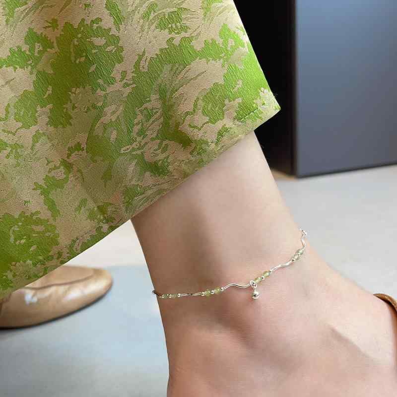 アンクレット レディース アクセサリー ジュエリー スターリングシルバー ガーネット パール 夏 フット シルバー