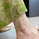 アンクレット レディース アクセサリー ジュエリー スターリングシルバー ガーネット パール 夏 フット シルバー