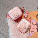 イヤホンケース 透明 クリア 保護 シリコン 落下防止 ヘッドセット ボックス ピンク サクラ