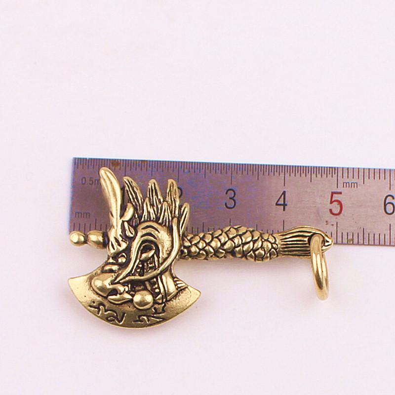 ネックレス メンズ レディース ジュエリー エスニック アクセサリー ペンダント キーホルダー 斧 アックス 真鍮 ギフト ゴールド