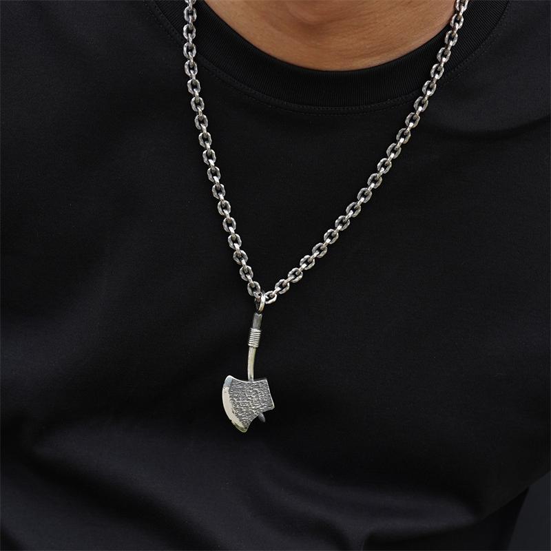 ネックレス メンズ ジュエリー エスニック アクセサリー ペンダント キーホルダー 斧 アックス シング..