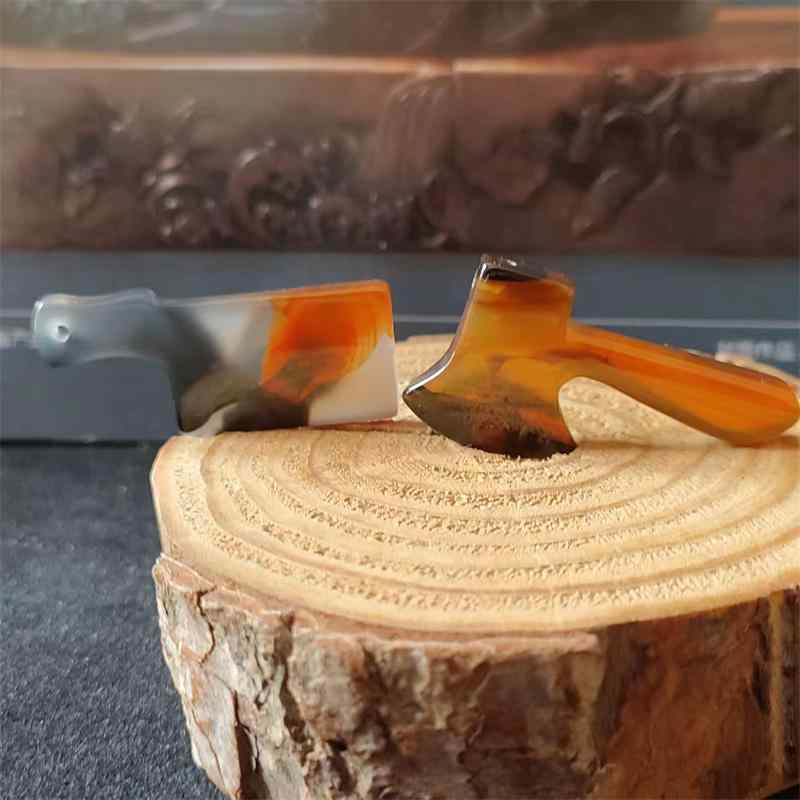 ネックレス メンズ レディース ジュエリー エスニック アクセサリー ペンダント キーホルダー 斧 アックス ブルー ブラック