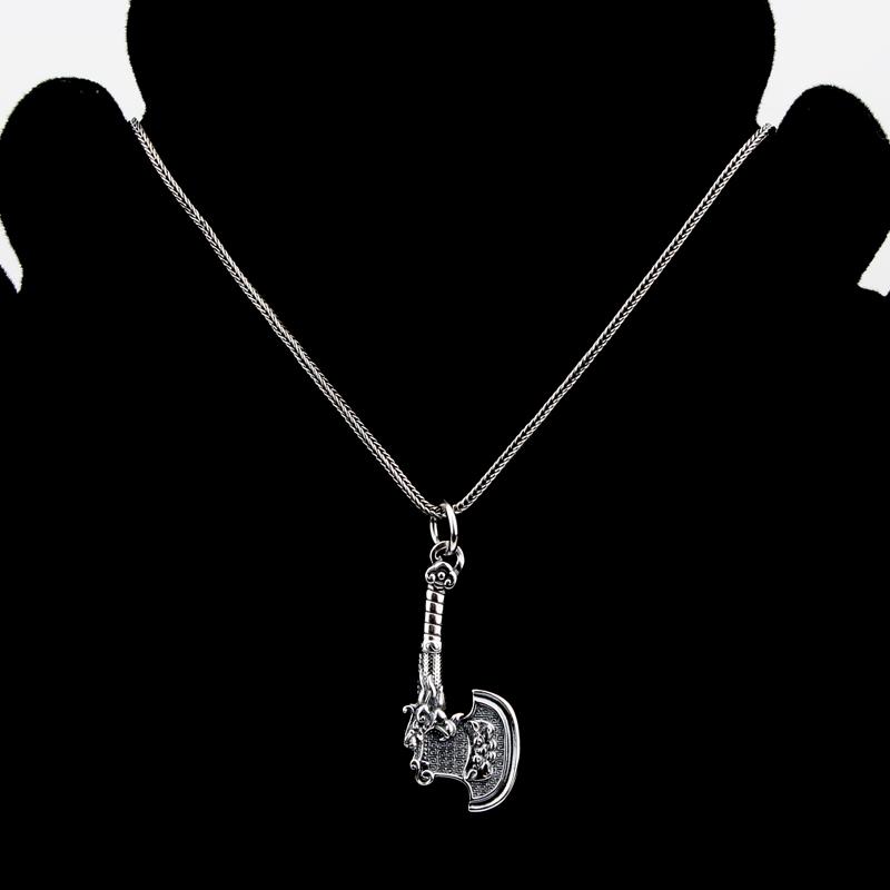 ネックレス メンズ レディース ジュエリー エスニック アクセサリー ペンダント キーホルダー 斧 アックス レトロ シルバー